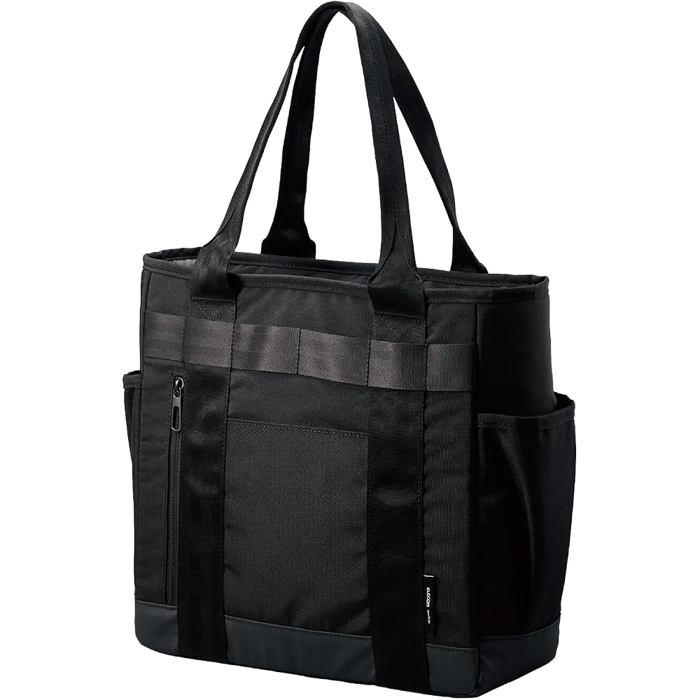 ELECOM Protective Tote Bag, 14.0-inch, 12L, Water-Repellent, Durable Zipper, Black (BM-TBGDBK)