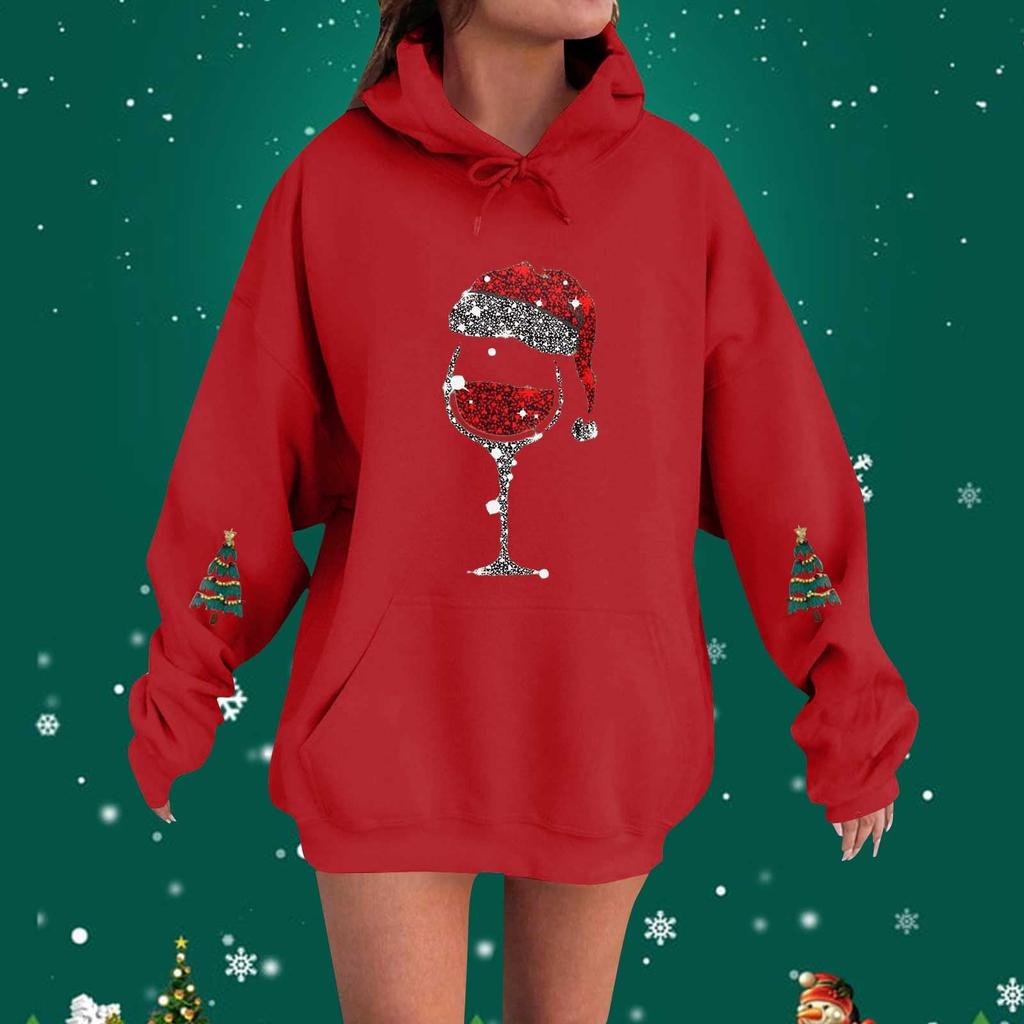 Women's Fashionable Casual Hooded Long Sleeved Printed Sweatshirt