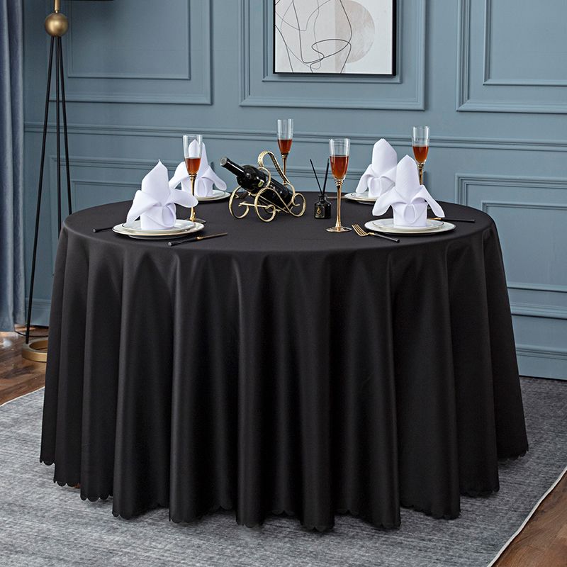 

Restaurant Banquet Large round Table Hotel Fabric Black Double-sided Satin Round tablecloth 160cm