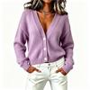 Womens Oversized Knit Cardigan Sweater V-Neck Long Sleeve Loose Fit Casual Outerwear 2026