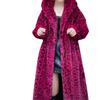 Leopard Print Plus Long Over-knee Imitation Mink Fleece Fur Coat Hooded Jacket Women's Autumn and Winter New