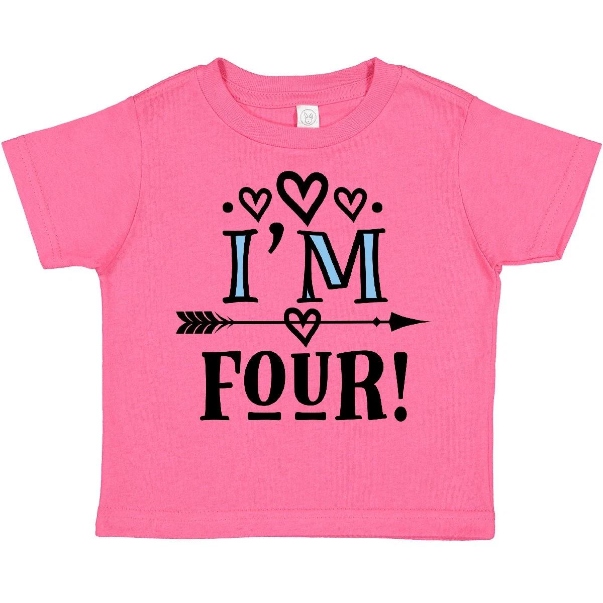 Inktastic 4th Birthday 4 Year Old Arrow Toddler kids boys T-Shirt Party Celebration Childs 130