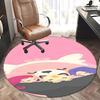 Kpop girls Charming Cartoon Chair Mat - Round Carpet for Home Decor, Office Use, Bedroom & Living Room Gift0504b