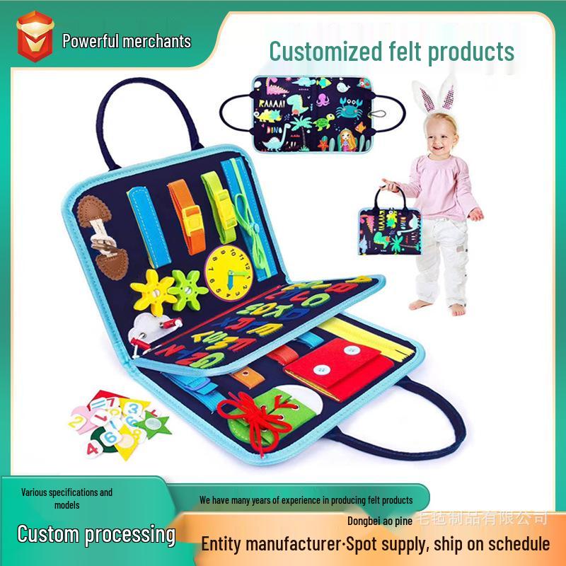 Montessori Toddler Felt Busy Board - Early Education Puzzle & Learning Tool