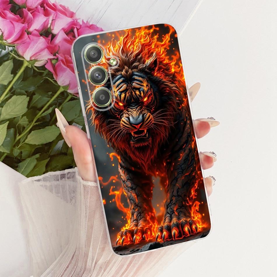 Für Samsung Galaxy A54 Coole Drachen-Tiger-Muster Handyhülle Für Samsung A54 5G SM-A546B Weiche Silikon-TPU-Hüllen