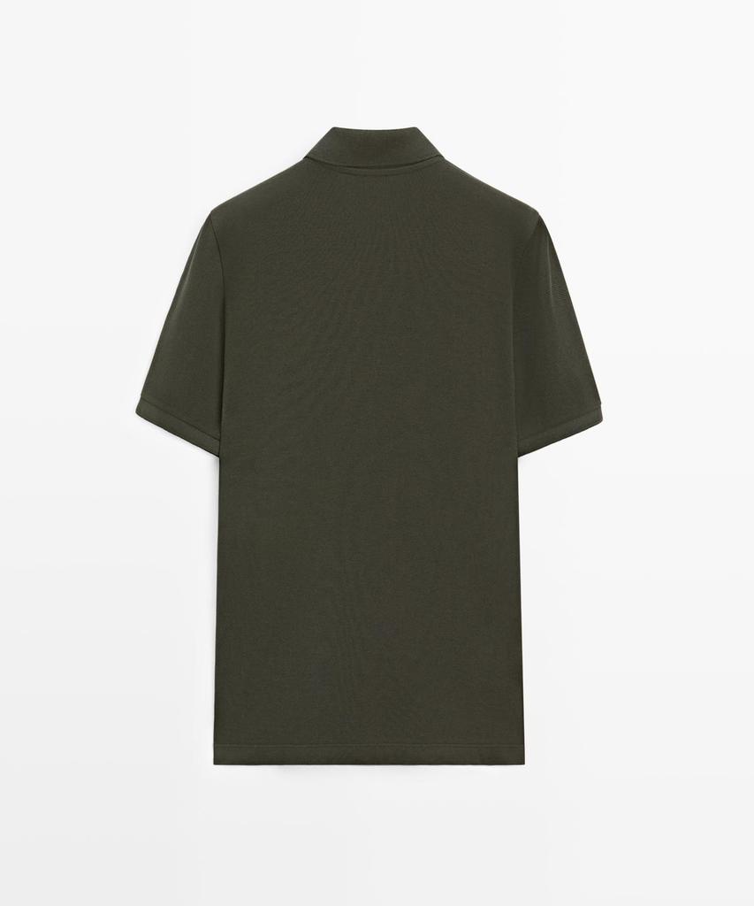 Masimodutti Microtextured Cotton Pique Polo Shirt