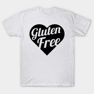 T-Shirt Damen Glutenfrei Herz T-Shirt Harajuku Print Kawaii T-Shirt Sommer Kurzarm Damen T-Shirt Top Tee