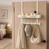No Drill Over The Door Hook Rack Aluminum Door Organizer Hanging Hook Rack  Bedroom Organization