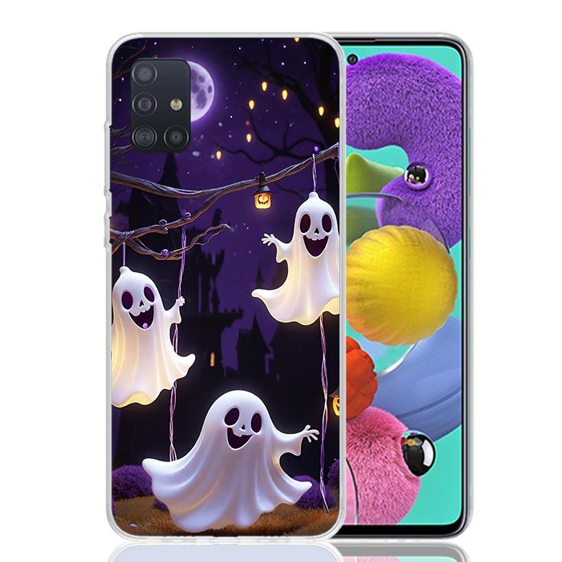 Cute Halloween Ghost Phone Case For Samsung Galaxy A52 A32 A22 A12 A02S A50S A30S A51 A31 AA71 Note 20 Ultra 10 S10 Plus Galaxy