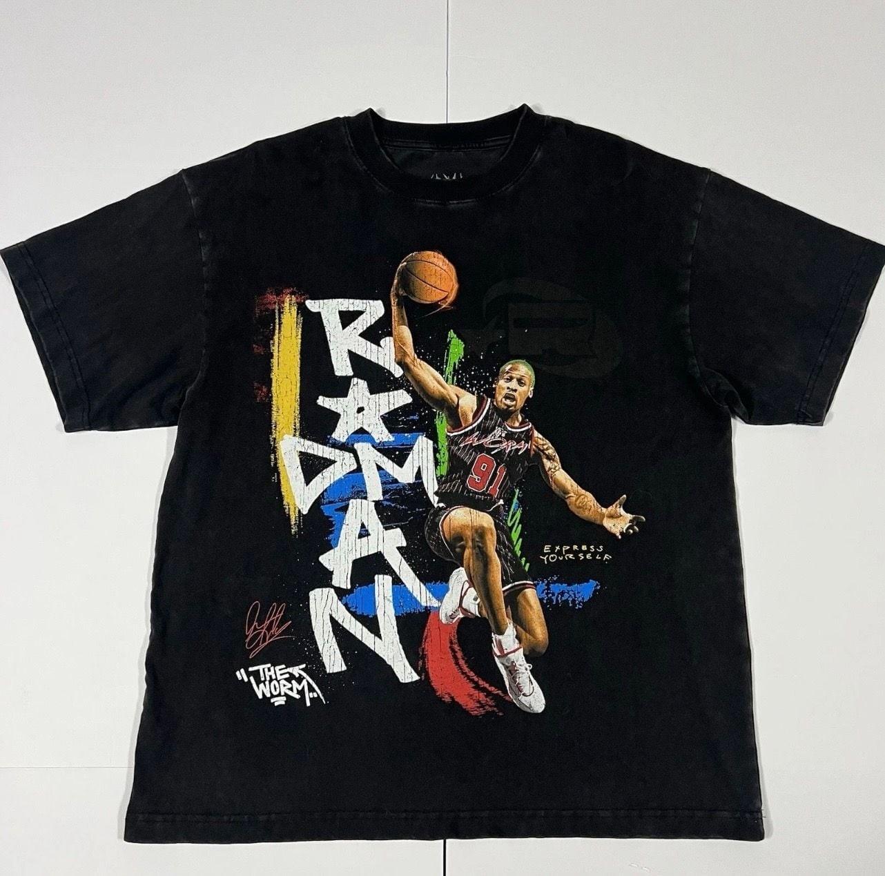 Rodman Apparel Dennis Rodman The Worm Graphic T-Shirt Size Large Unisex T-Shirt XL