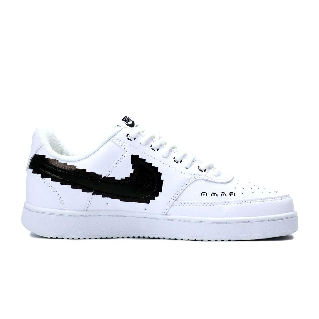 Nike Court Vision 1 Lightweight And Breathable Low Top Skateboard Shoes Men's Black White Yellow Blue DH2987-101(team390-)