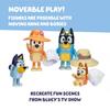 Bluey Figures 4-Pack Family Vacation 6.3cm Poseable Figures of Bluey, Bingo, Bandit, and Chili