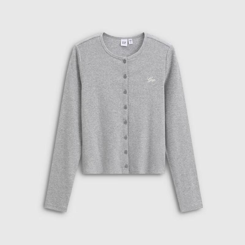 GAP Women's Embroidered Logo Knit Cardigan