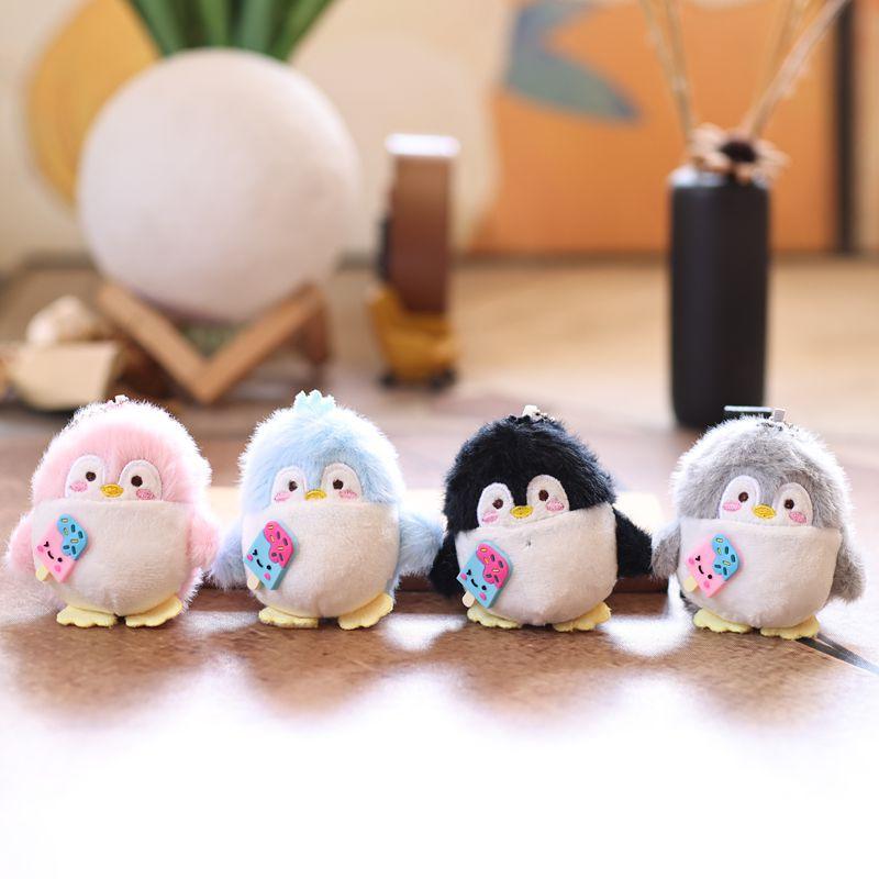 Niedlicher Cartoon Pinguin Tier Plüschpuppe Stofftier Schlüsselanhänger Taschenanhänger Kreativer Rucksack Hängeornament Geschenk Stoffpuppe Schlüsselanhänger