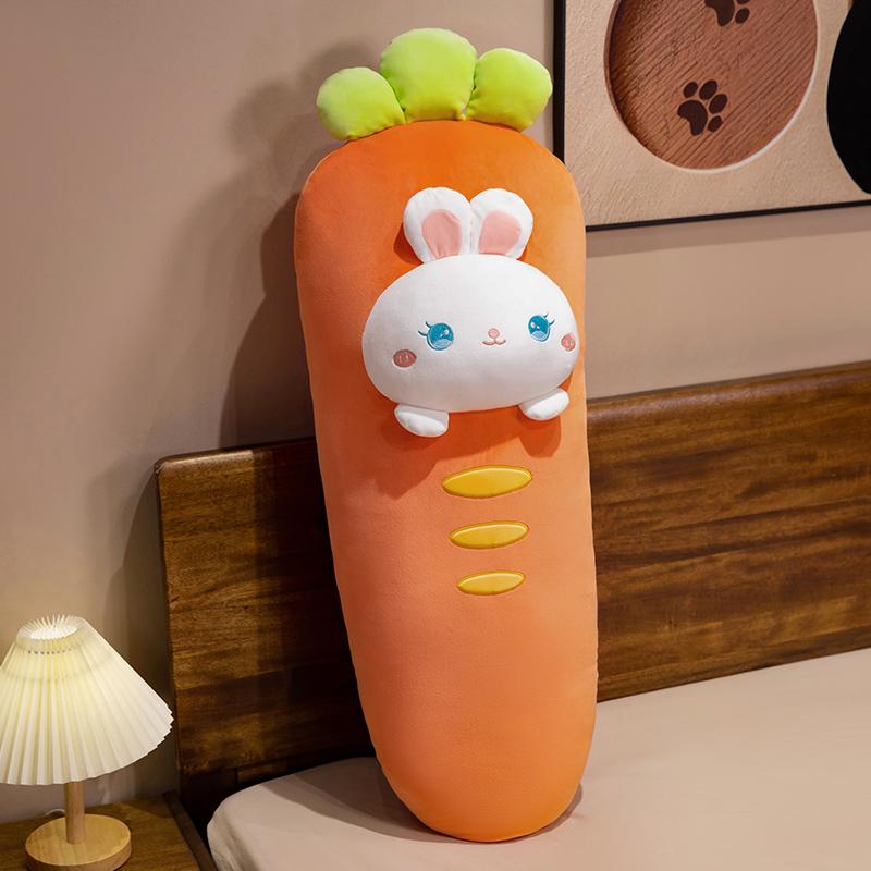 Simulation Vegetable Fruit Cartoon Carrot Strawberry Rabbit Plush Toy Pillow Dolls Stuffed Animal Bunny Soft Toys Kids Gift