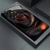 Schwarze Blumen Handyhülle Glas-Handyhülle für Samsung Galaxy S26 22 23 24 25 PLUS S21 22 23 24 25 ULTRA