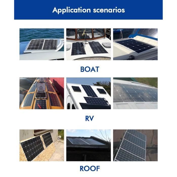 Solarpanel Komplettset 100W 200W 300W 400W Flexible hocheffiziente Solarzelle 23 PWM-Regler für [FA7934B]