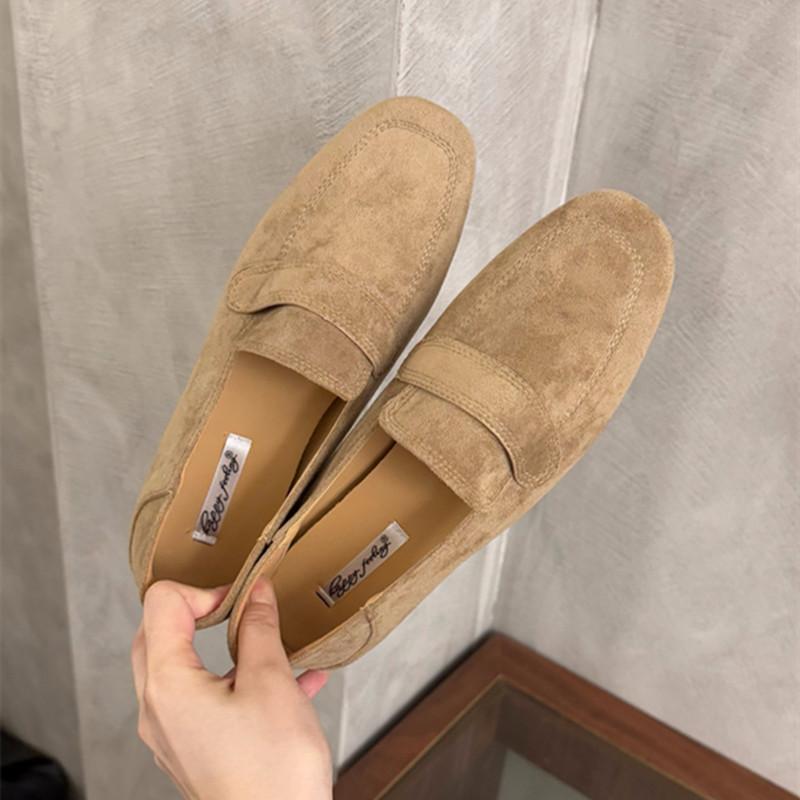 Bailamos Brand Women Flat Shoes Round Toe Shallow Slip On Ladies Casual Ballet Shoes Soft Leather Eelgant Balle Shoes