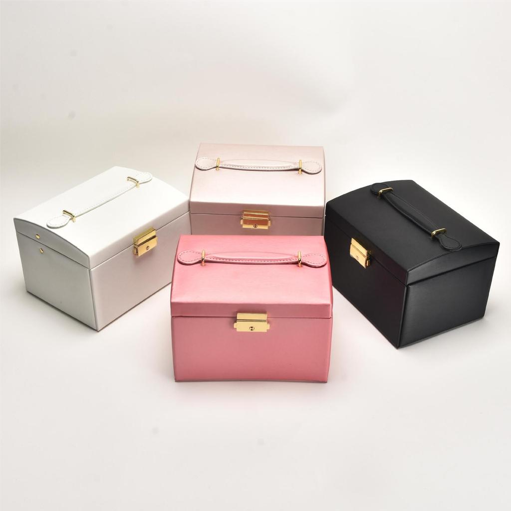 Elegant Three-Layer Jewelry Box: High-Capacity Storage for Necklaces, Earrings, and Rings