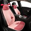 Funny Puppy Car Seat Cover 2025 New Autumn Fleece Fabric PU Leather Warm Comfortable Quick Installation Fits Most Cars