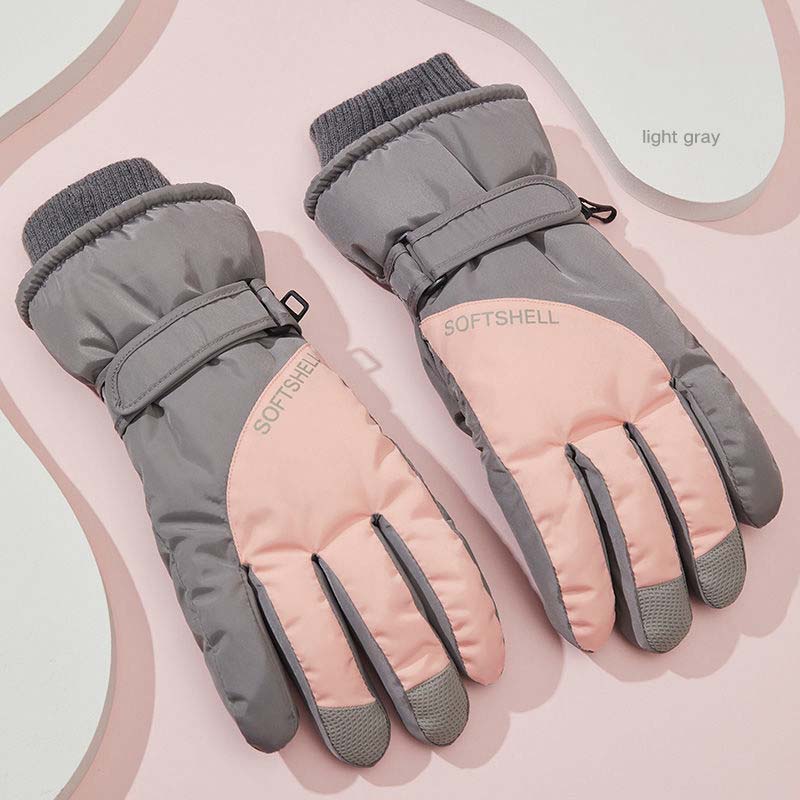 Ski Gloves Women's Riding Cold-proof Men's Winter Warmth Cute Plus Velvet Thick Down Cotton Gloves