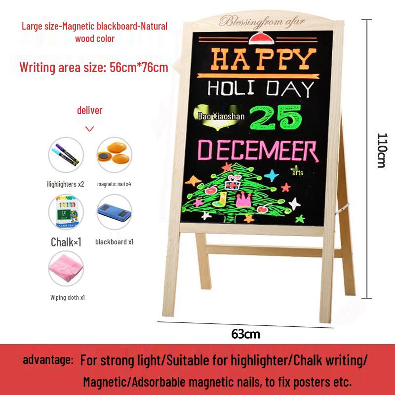 Small Luminous Blackboard Display Stand for Shop Advertising and Handwritten Signage