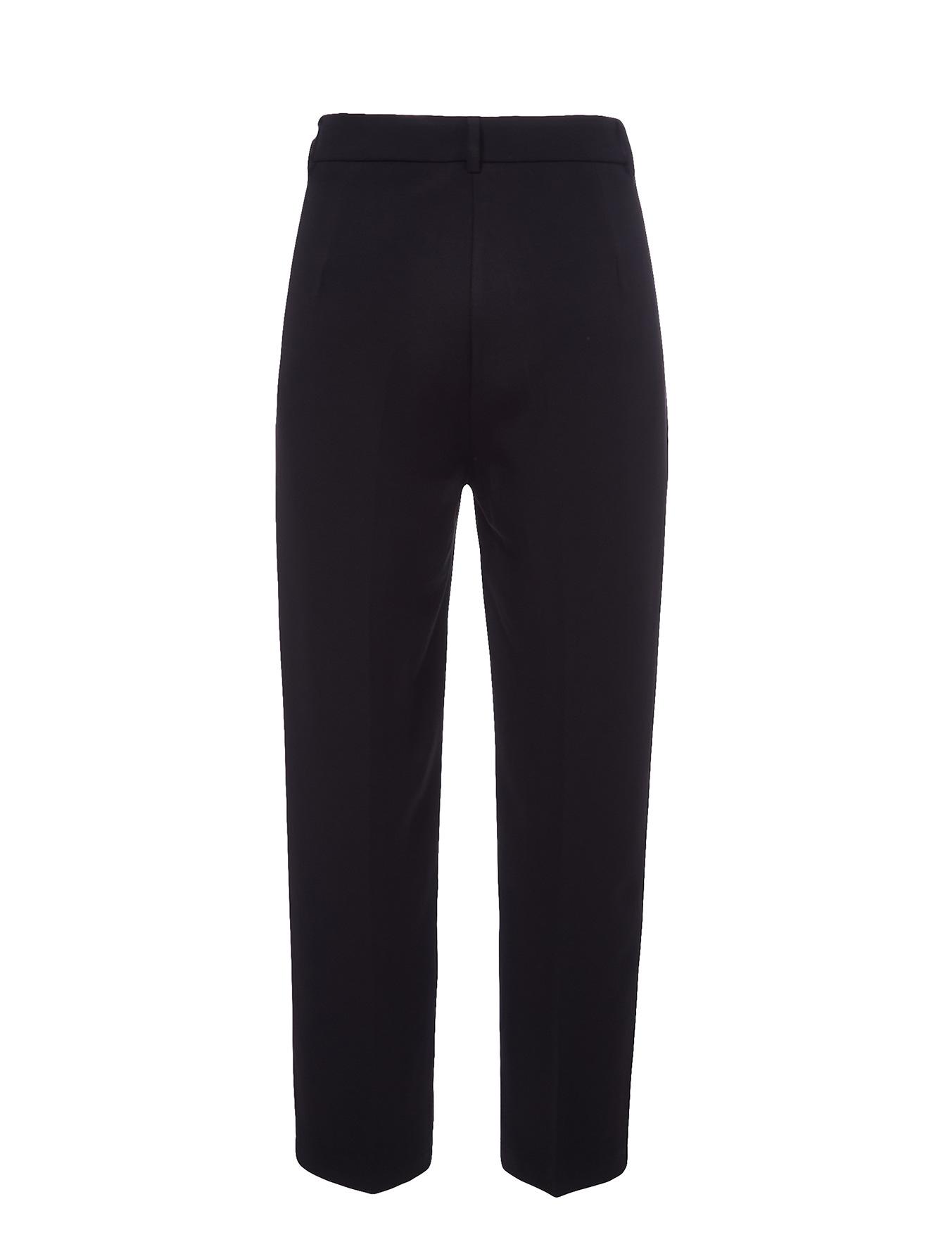 

Women s High-Waisted Draping Straight Trousers - Spring/Autumn Casual & Professional Style Extra Extra Large чёрный
