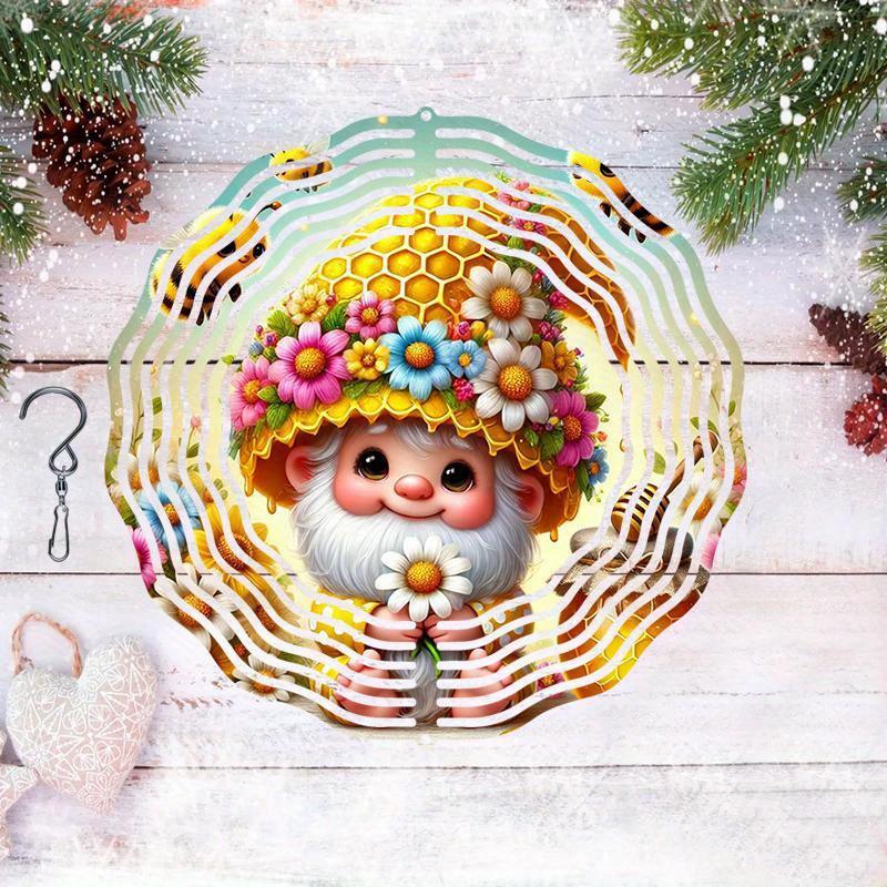 10 Inch Hanging Wind Spinner with 360 Degree Hook for Balcony Garden Decor Spring Summer Outdoor Decoration