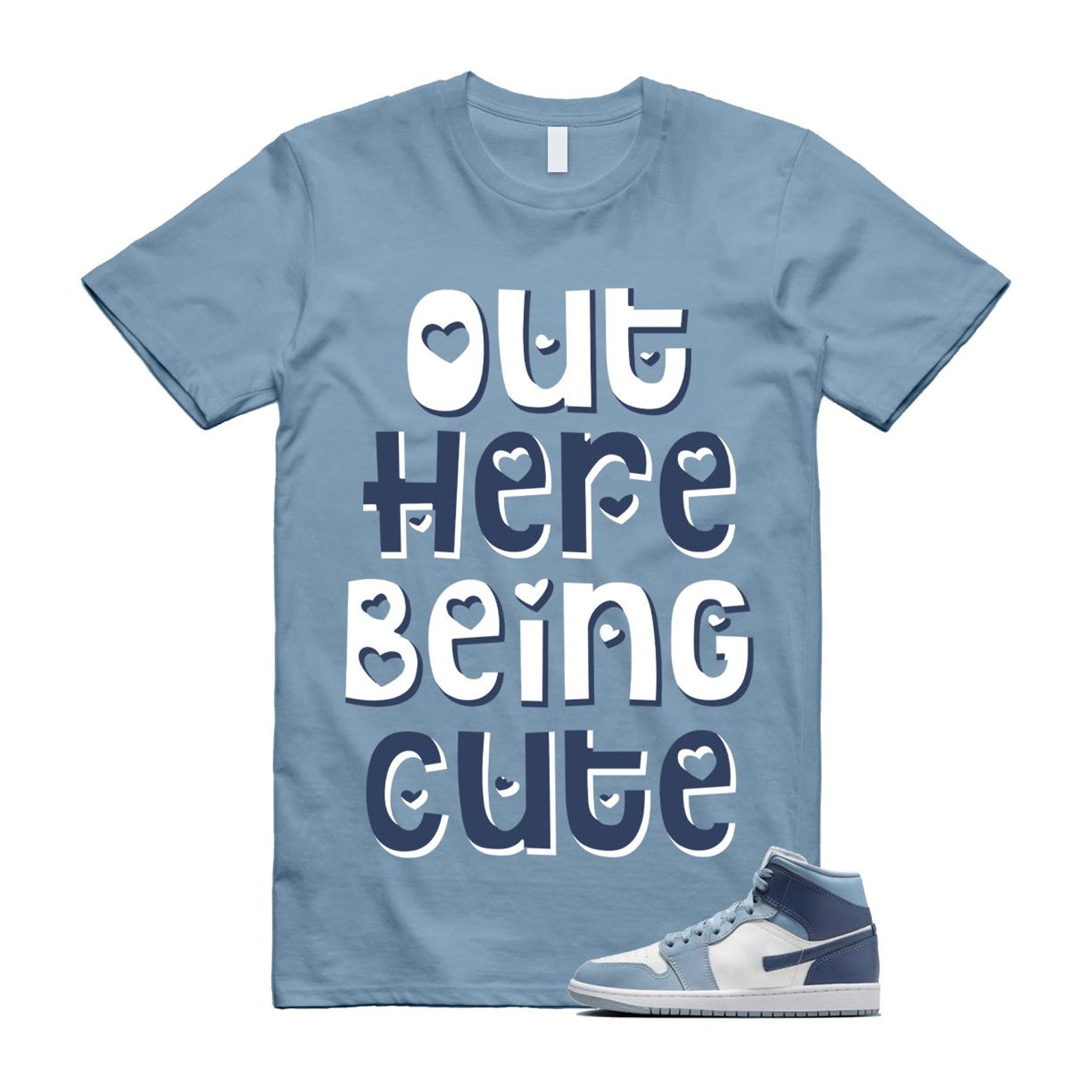 1 Diffused Blue Grey White Mid T Shirt Match OHBC M