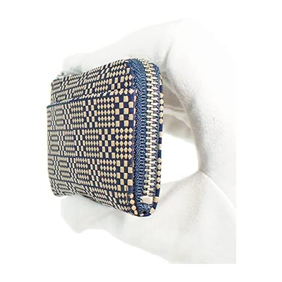 Inden-ya Inden Coin Purse F-Coin Purse 05 Deer Leather Navy x White Lacquer Patterned 1005-14-167 Custom Color Natural Deer Leather with Lacquer