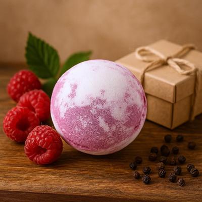 3x Bath Bomb With Shea Butter - Raspberry Black Pepper