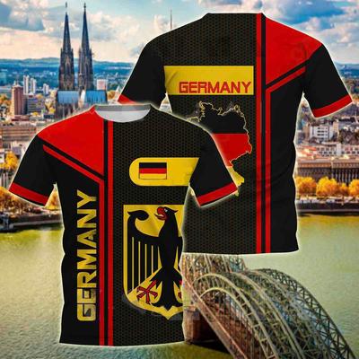 German Men's T-shirt Street Casual Top German Flag Printing Oversize O-neck T-shirt For Men's Fashion Loose Male Clothing Camisa