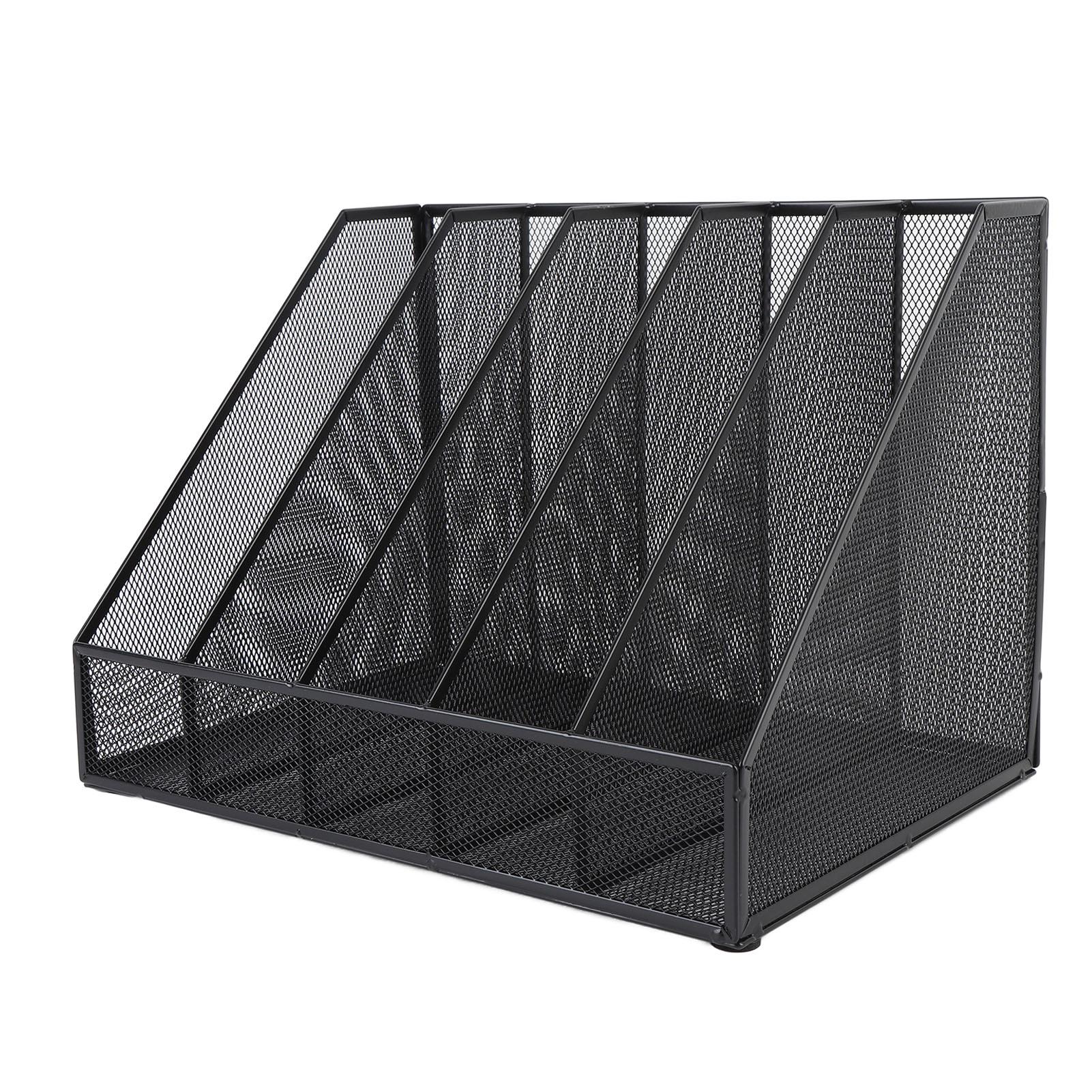 

Настольный органайзер для файлов 5 секций Вертикальная стойка для хранения на столе Утолщенная металлическая сетка для офиса школы