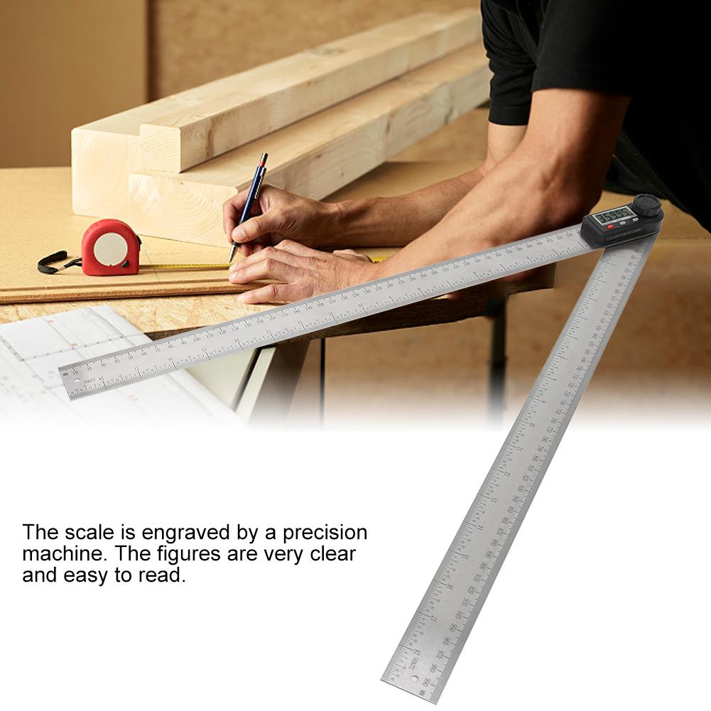 2in 1 Electronic Digital Display Angle Meter 0360 Degrees  Woodworking Ruler Multifunction