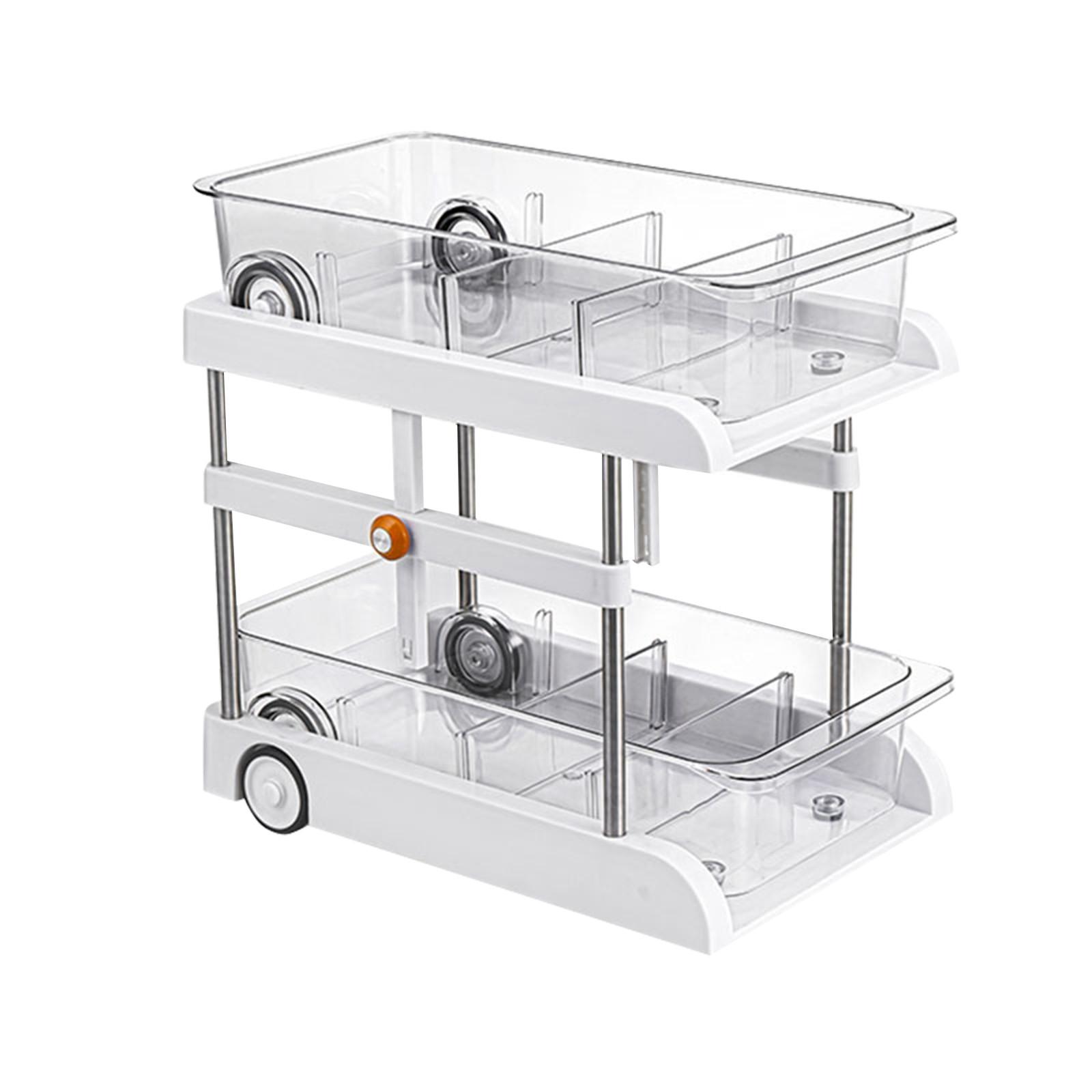 

Кухонная многослойная стеллаж для хранения, столешница, стеллаж для хранения без перфорации, выдвижной шкив, выдвижная стеллаж для хранения раковины One Size белый