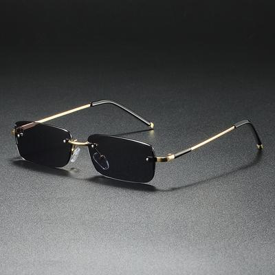 New Rectangle Vintage Sunglasses Women Fashion Square Colorful Classic Casual Frameless Rimless Men Sun Glasses Uv400