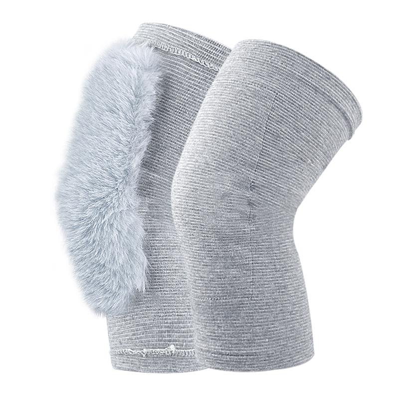 

Осень и Зима Плюшевые наколенники из искусственного кроличьего меха, Старые холодные ноги, Холодные и теплые колени, Высокоэластичные, Облегающие и флисовые накладки на ноги L серый