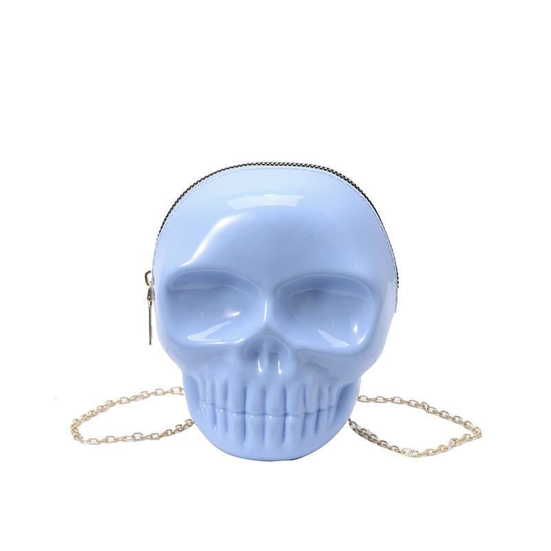 Rose Red Cute Carto Shoulder Bag Halloween Funny Ghost Skull Bag Pu Leather Zipper Handbag Purse Small Crossbody Phe Bags