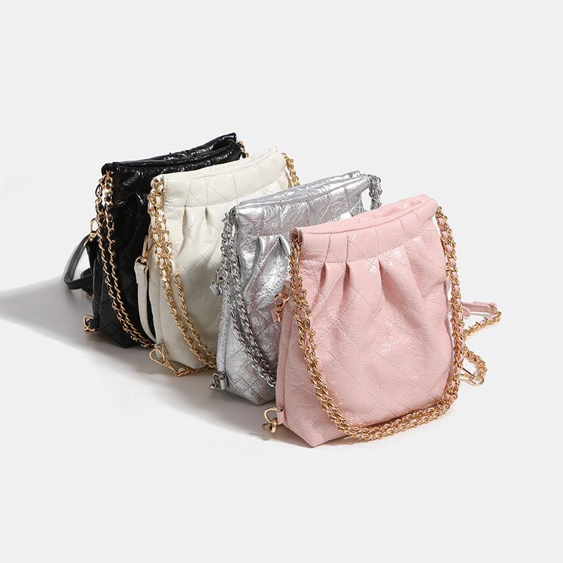 Mini Wandering Bag, Women's New Diamond Grid Chain Backpack, Versatile Small Backpack, High-end Single Shoulder Crossbody Bag