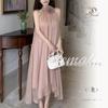 Halter Neck Dress for Women Long Maxi Floral Plus Relaxed Suitable for [xppe] - Dress, Sleeveless, Skirt, Dress, Chiffon, Elegant, Print, Cute, Flowy,