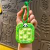 Mini Keychain Pendant Cartoon Cat Panda Design Whack-a-mole Toy Key Chain Pressable Silicone Bubbles with Braided Lanyard Stress Relief