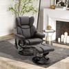 Relax Chair with Stool, 360 Degrees Rotatable TV Chair with Massage, Reclining Function, Massage Chair with Side Pocket, Recliner