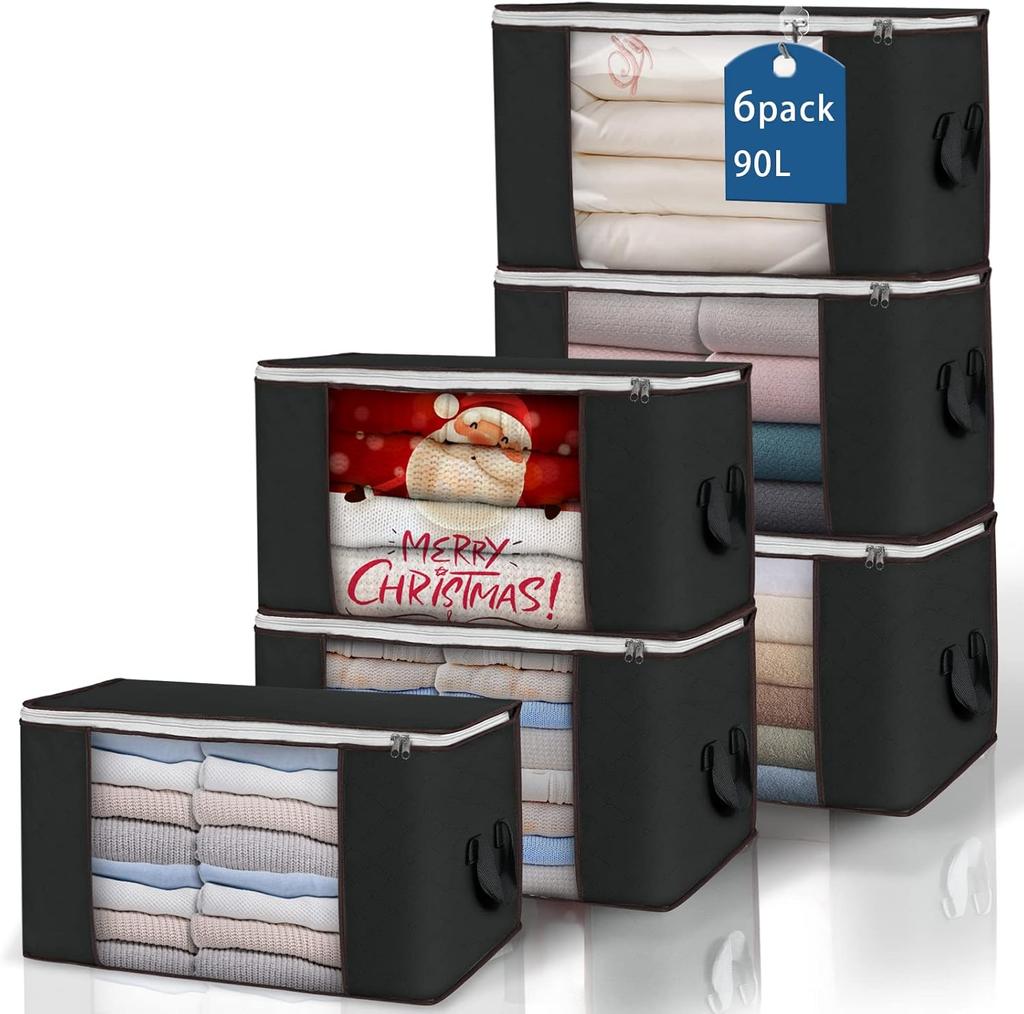Large Storage Bags,  Clothes Storage Bins Foldable Closet Organizers Storage Containers for Clothing Blanket Comforters Bed Sheets Pillows and Toys