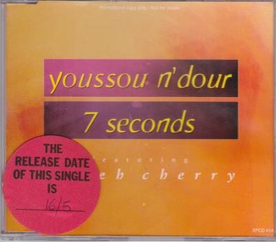CD YOUSSOU N'DOUR & NENEH CHERRY - 7 Seconds XPCD414 Columbia 1994 UK Dance & Electronica Used