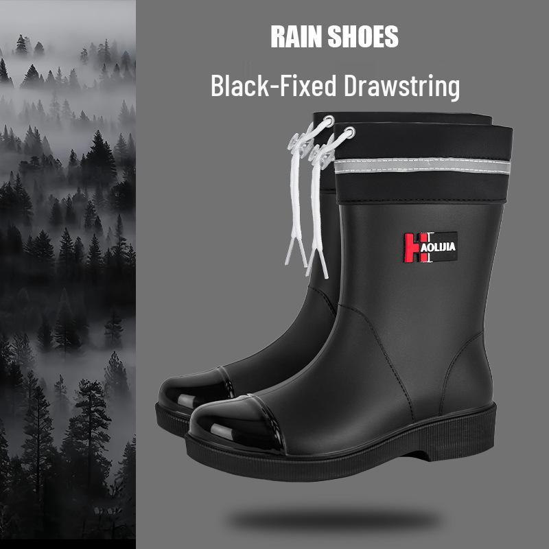 Women's Eco-friendly Mid-Calf PVC Rain Boots - Non-slip Rubber for Outdoor & Kitchen Use.