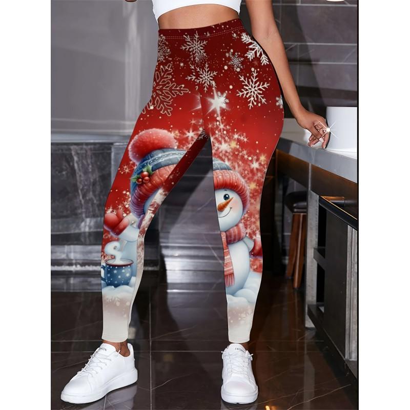 2026 Womens High-Waist Printed Yoga Leggings Casual Slim Fit Activewear Pants