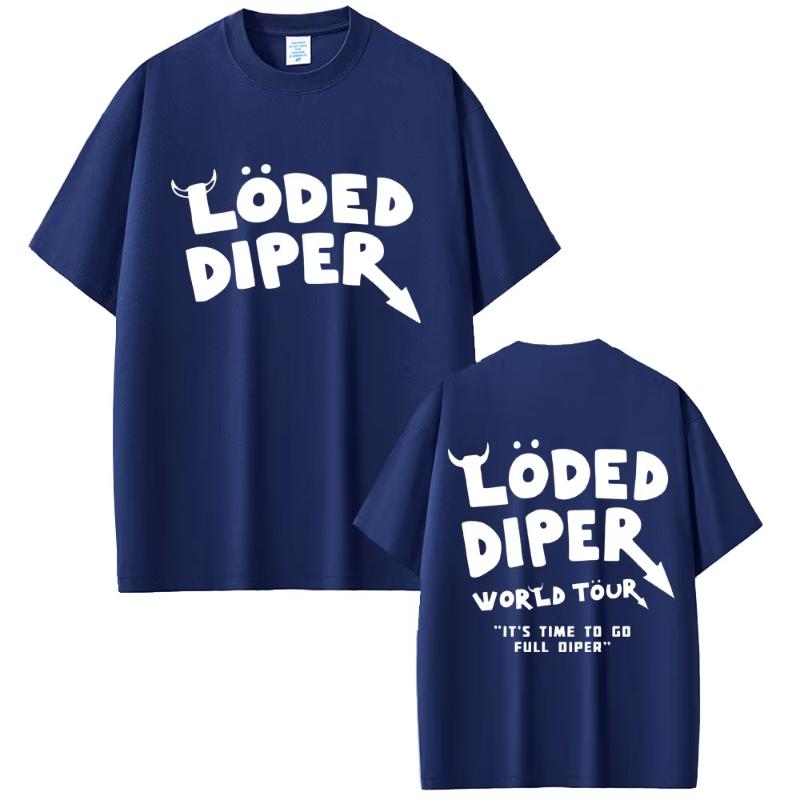 Loded Diper World Tour Tshirt Unisex Women Clothing Vintage Rock Oversized Short Sleeve Tshirts Unisexs Casual Cotton T Shirts
