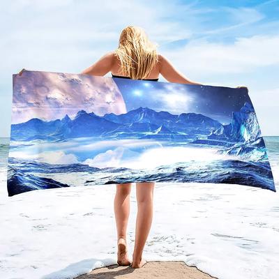Outer Space Beach Towel for KidsMicrofiber Pool Towel Absorbent Quick Dry Beach Towel Sand Free Blanket for Bath Sport Travel