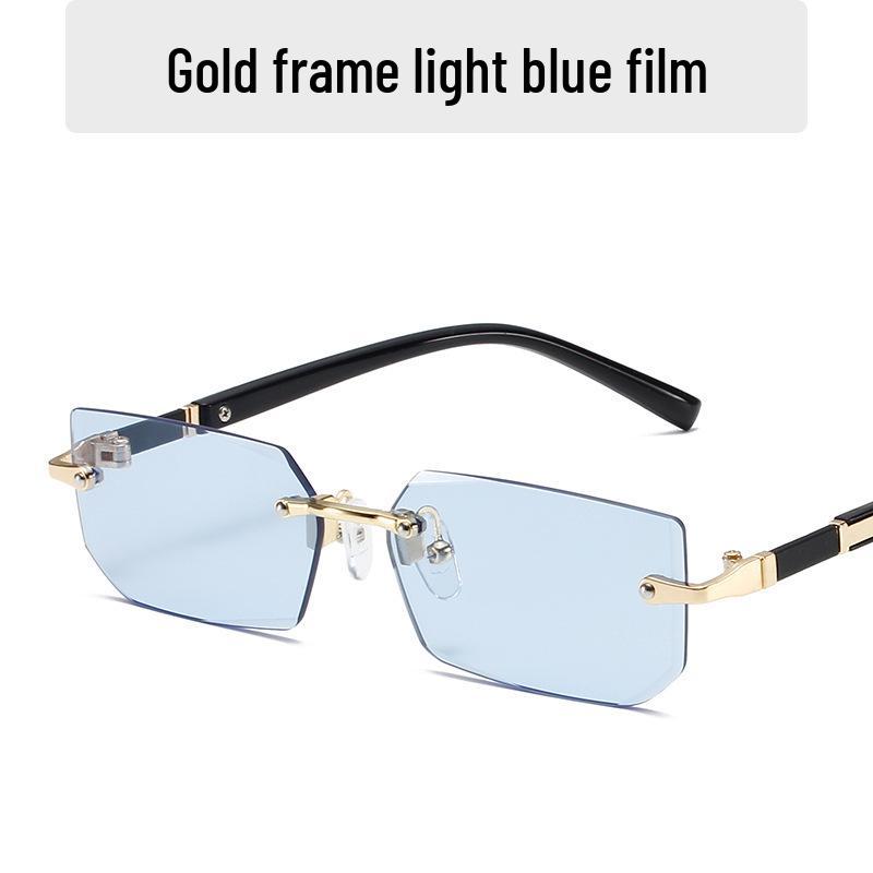 Frameless Square Women's Sunglasses - Trendy, Blue Light Blocking Glasses for Live Broadcasts