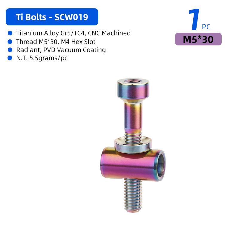 Deemount Seatpost Titanium Bolts 30/40mm CNC-machined TC4 Screw Bicycle Saddle Fastening M4 Hex Slot MTB Road Seat Post Fixing